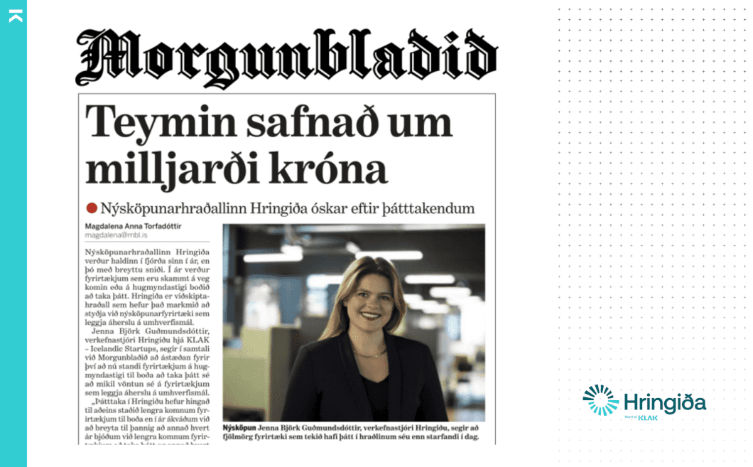 Jenna Björk Guðmundsdóttir, Hringiða project manager at KLAK - Icelandic Startups